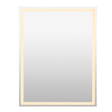 Pax Rectangular Frameless Anti-Fog Aluminum Front/Back-lit Tri-color LED Bathroom Vanity Mirror with Smart Touch Control - JONATHAN Y